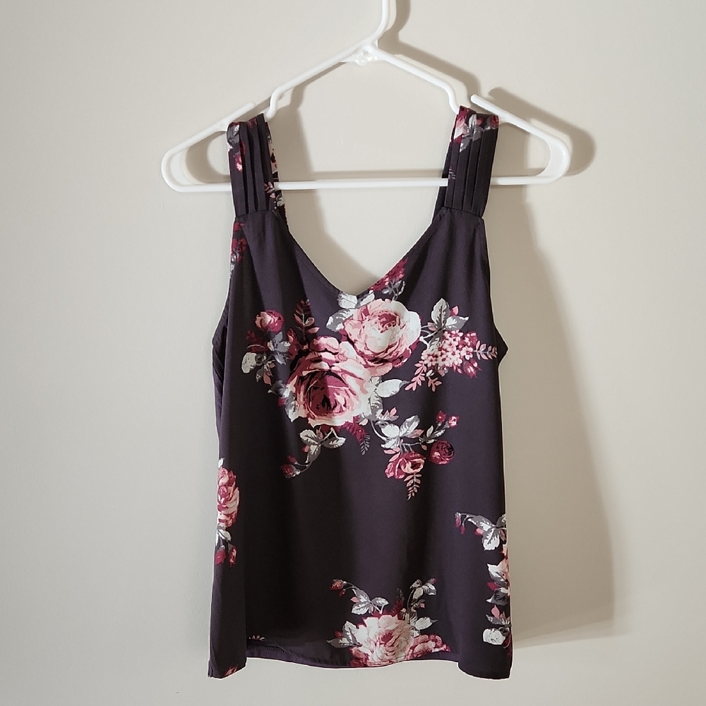 Ricki's Black and Pink Floral Camisole